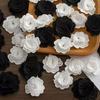 10Pcs/Set Black White 3D Flower Water-Soluble Embroidered Patch Handmade DIY Wedding Dress Sewing Applique Craft