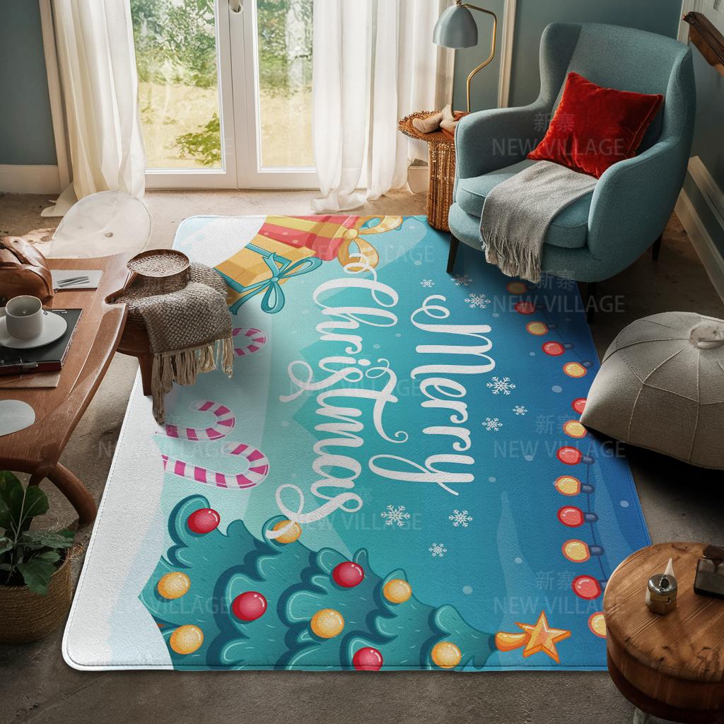 Ковер у входа в дом Домашний коврик у двери Гостиная Ванная Комната Ноги ванная комната Нескользящие коврики с водопоглощением для ванной Счастливого Рождества зима