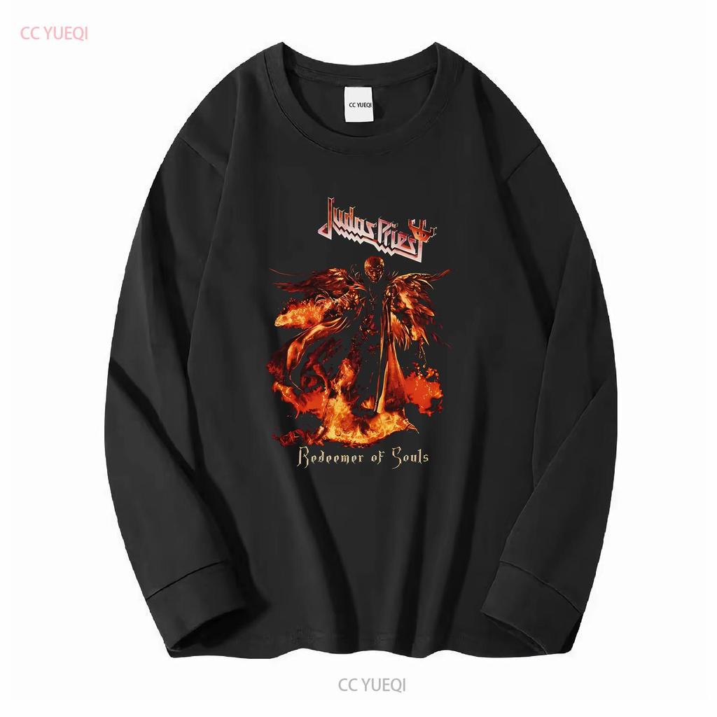 Judas priest redeemer of souls tour cp w Футболка винтажная Стирка Хлопок Дышащая Слегка Топ Для Повседневной Носки Унисекс Универсальный