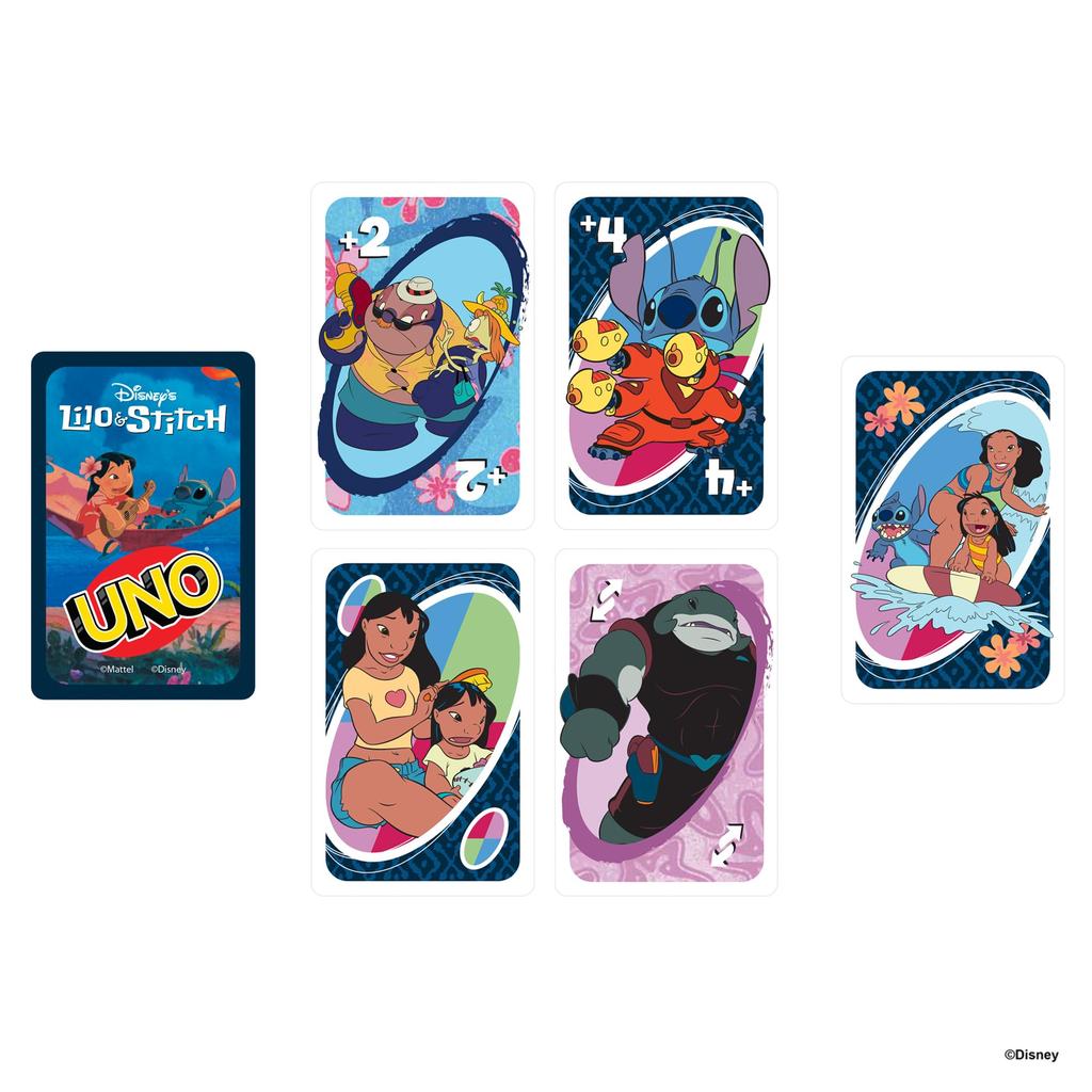 Mattel Games UNO Лило Стич Принадлежности для вечеринки Карта 112 для возраста 7 и JCC10 & Игра, Карты, 2-10 игроков, Вверх, Синий,
