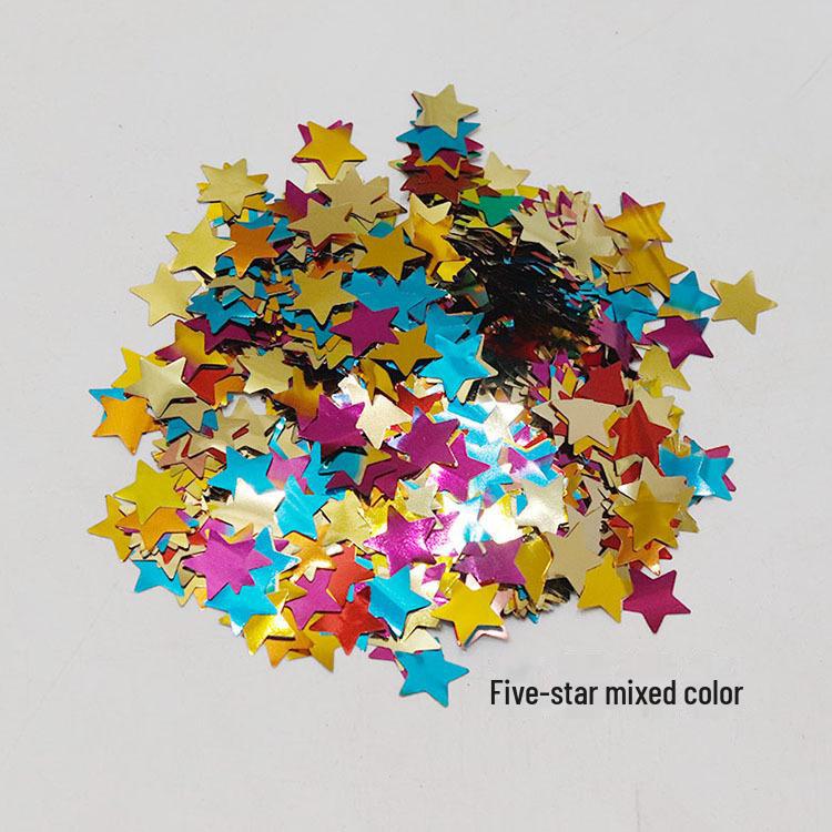 Heart-Shaped Transparent Latex Balloon with Star Sequin Confetti