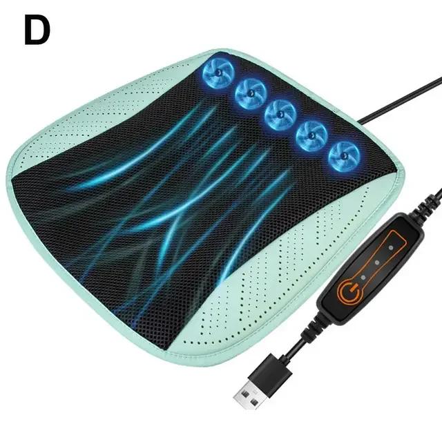 Охлаждающая подушка для автомобильного сиденья с регулируемым вентилятором, дышащая 3D-сотовая конструкция, всесезонное вентилируемое автомобильное сиденье с кожаной поверхностью