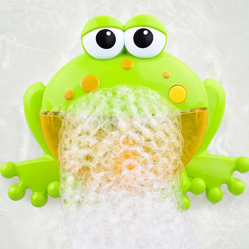 Automatic Bubble Machine Frog Shape Bubble Maker Baby Music Bath Toy