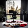 Maneskin Printed Round Rug Carpet Chair Rug Area Rug Entryway Doormats,for Office Chair Living Room Bedroom Kitchen Room.