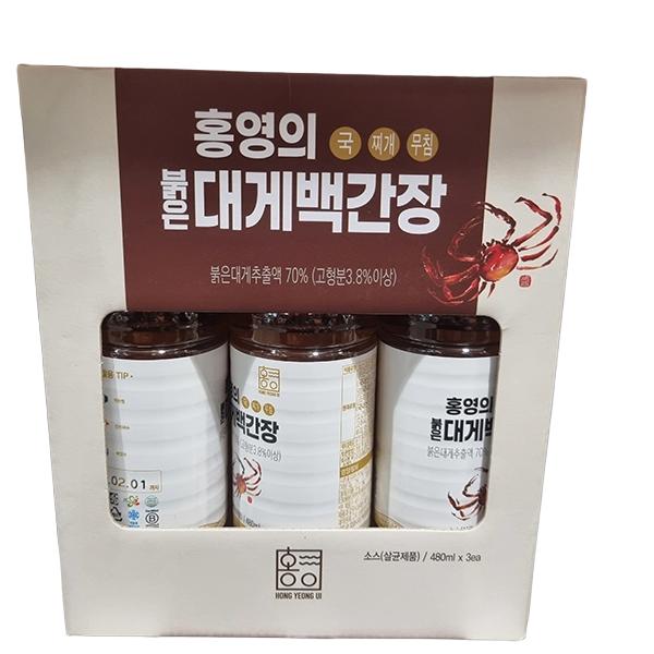 Hong Yeong-ui Red Snow Crab White Soy Sauce 480ml x 3P