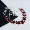Amazing Red Garnet Gemstone Handmade 925 Sterling Silver Necklace, Red Garnet Silver Necklace For Wife, Unisex Necklace, Party Wear Gift