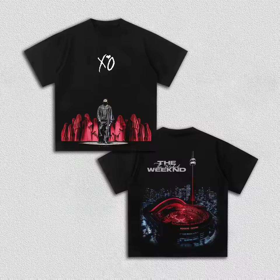 XO The Weeknd графика 100% хлопок мужская рубашка 2026 Лето Круглый вырез Женская Y2k Хип-хоп стиль Короткий рукав Музыкальная футболка подарок фанату