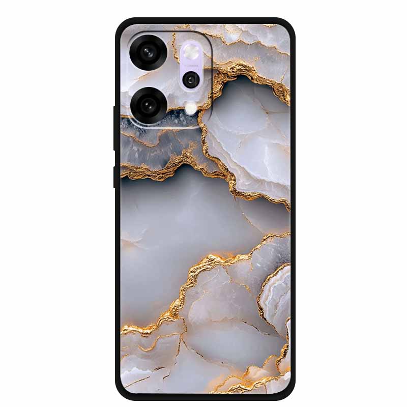 Мультяшный чехол для OPPO Reno 14 Pro, мягкий силиконовый чехол для телефона, Funda для OPPO Reno14Pro, черный ТПУ, защитный бампер, задняя крышка, мраморный, Para