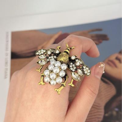Модное кольцо с пчелой Xiaoxiangfeng, винтажное кольцо с большой пчелой, кольцо с поп-пчелой