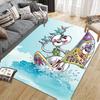 Diddl the Jumping Mouse Flannel Pattern Square Carpet,Area Rug,Carpet Rug for Living Room Bedroom Sofa Playroom Decor,Non-slip Floor Mat