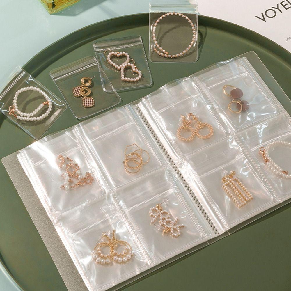 Transparent Jewelry Storage Albums Portable Dustproof Album Gifts Jewelry Organizer Booklet