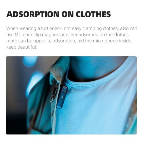 Original Microphone Back Clip Magnets (Pair) for DJI Microphone Transmitters. Attaches To Clothing or Static Surfaces for a More Concealed Microphone