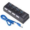 Independent 7-port USB 2.0 1/7 Splitter High-speed Expansion Hub Plug And Socket