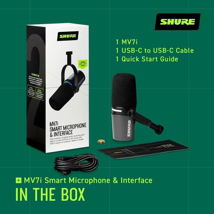 Shure MV7i USB-C Умный микрофон Черный