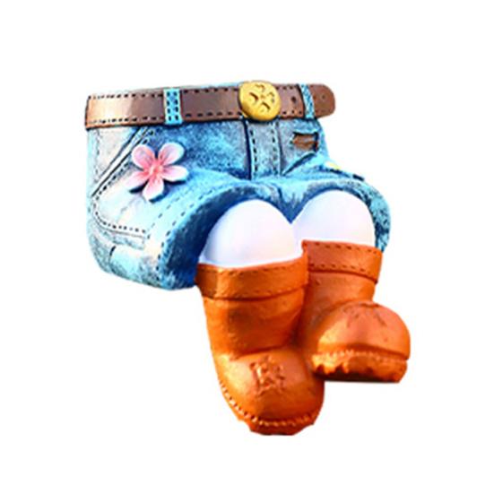 Yousheng Denim Jeans Flower Pot Resin Retro Denim Skirt Flower Pot Home Decor Succulents Planter for Garden Yard Indoor Desk Display