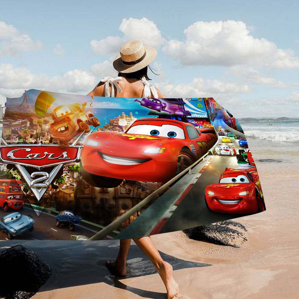 Cartoon Movie C-Cars Anime Beach Swimming Towel Soft Absorbent Washcloth Children's Gifts For Kids Travel Camping Gym