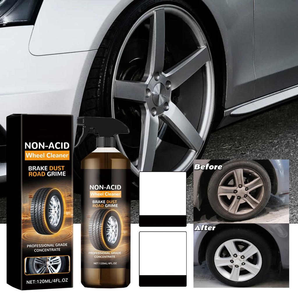 Homonth Car Tire Cleaner Set Wheel Refurbishment Cleaning Polishing Maintenance Multi-function Cleaning Agent 120ML