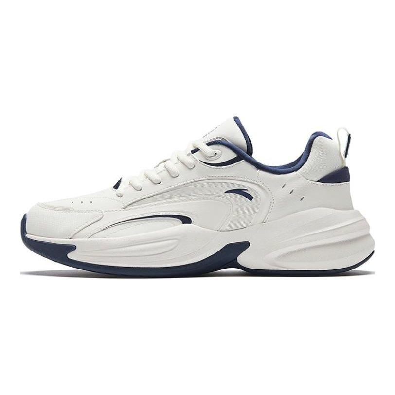 Anta Ace Retro Running Нескользящие прочные низкие спортивные повседневные туфли мужские кроссовки белые темно-синие 912338802-1
