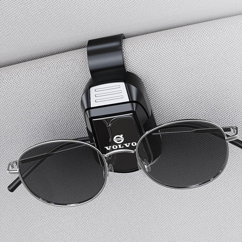 1Pcs Car Sun Visor Glasses Clip Sunglasses Storage Bracket For Volvo EX90 EM90 C40 S40 S80 C70 CX70 XC60 V60 V40 XC90 S60 C30 T6