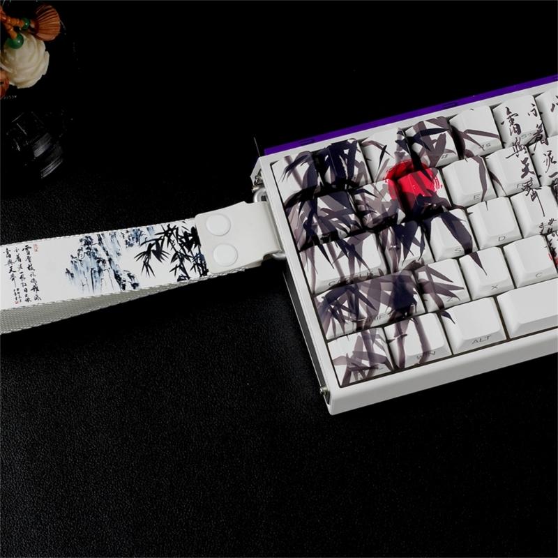 PBT кейкапы с тематикой Бамбуковый Лес, оригинальный профиль, сублимационная печать сбоку, для 61 64 68 ANSI ISO механических клавиатур