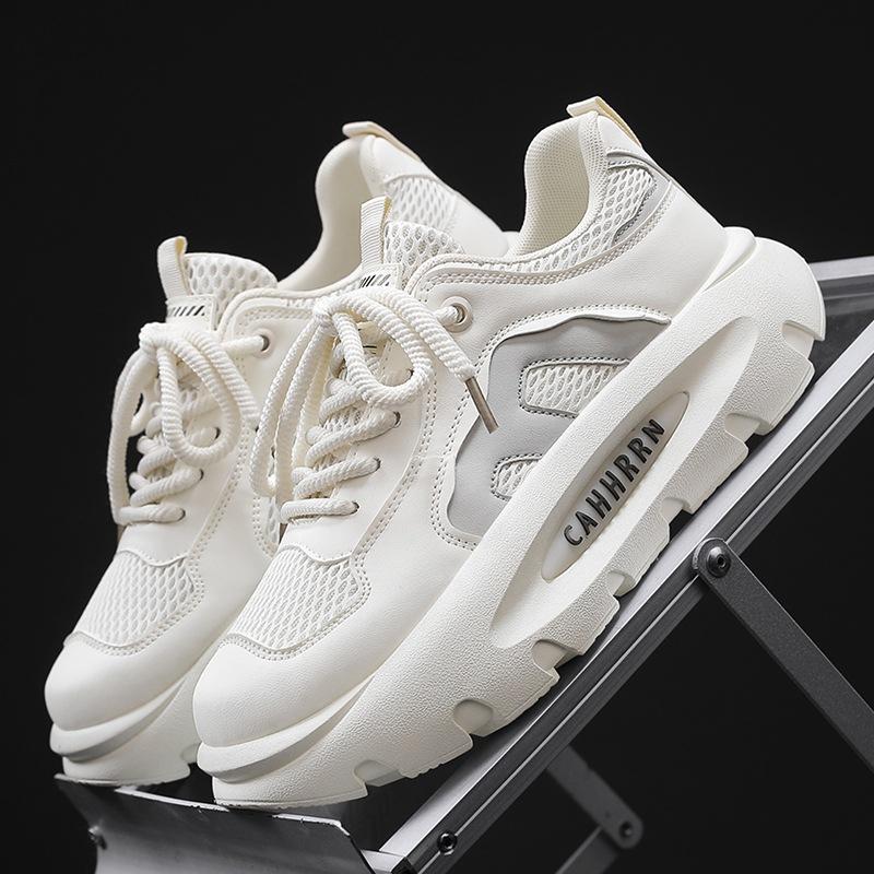 2025 Обувь Bread Daddy Мужская сетчатая спортивная повседневная мужская обувь Весна Увеличивающая рост платформа Студенты Подростковая трендовая обувь