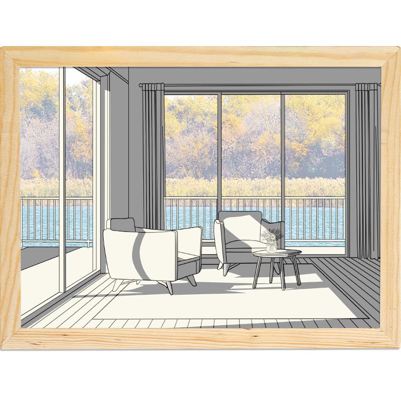 Современный эскиз в художественном стиле, освещение, картина 9,65*7,28 дюйма, трехцветная светодиодная декоративная картина, меняющая свет, подходит для коридора спальни