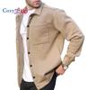 Men's Cardigan Small Checkered Long Sleeved Shirt Jacket Casual Large Size