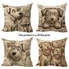 1/4Pcs Cute Dog Patterned Pillowcases For Cozy Home Sofa Bed Cushion Cover Home Bedroom Decoration, 2D Flat Printing