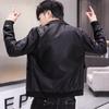 Осенне-зимняя новая кожаная одежда, мужская корейская модная брендовая модная кожаная куртка, молодежное плюшевое утепленное пальто, мужская одежда