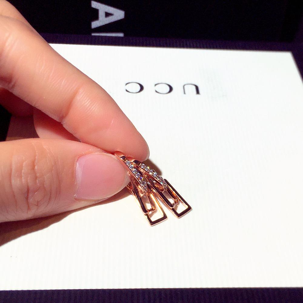 Корейские высококачественные геометрические серьги из циркония для женщин