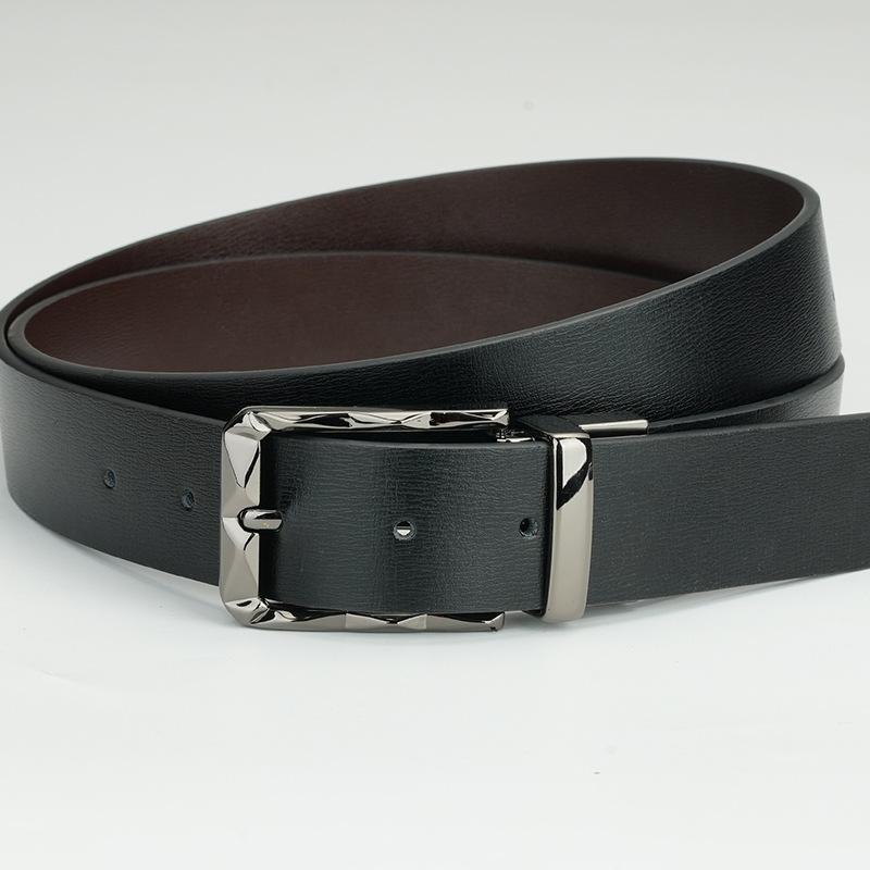 Belt Can Be Rotated and Punched with Needle Holes and Switched on Both Sides of Cowhide Leather Genuine Leather Pants Belt