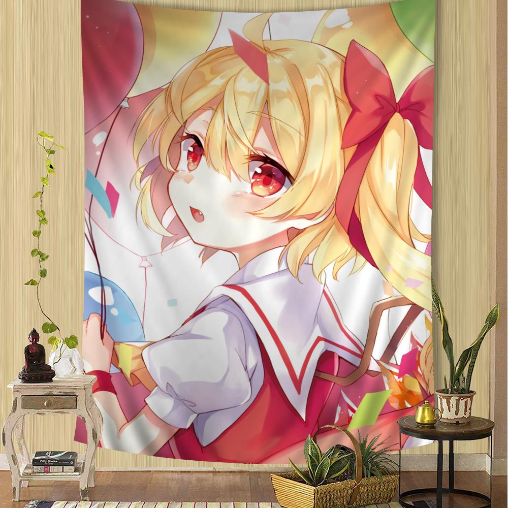 Проект Touhou Фландрская Алая Гобелен Аниме Гобелен Таро Хиппи Настенные Ковры Студенческое Настенное Полотно Сделай Сам Настенное Для Спальни