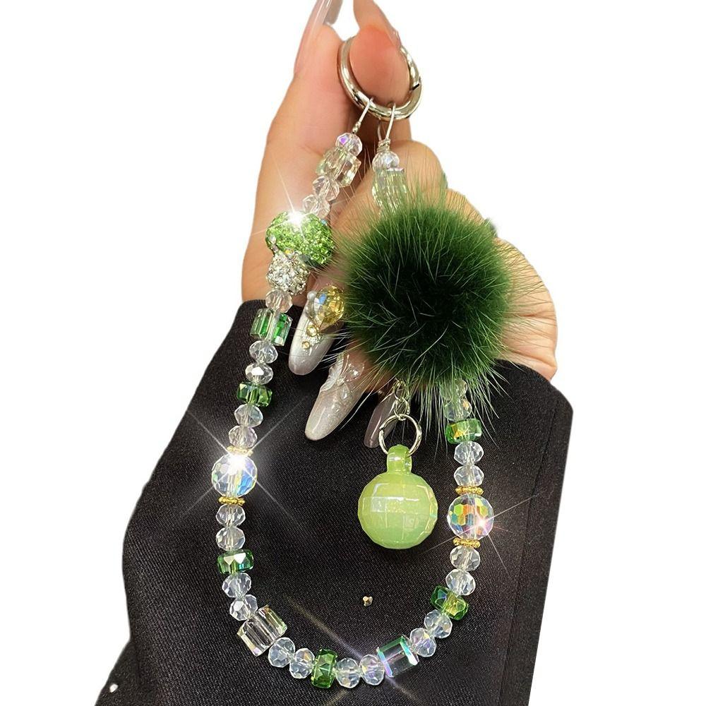 Hand-beaded Mobile Phone Lanyard Strap Crystal Car Keychain New Bag Pendant  Ornament