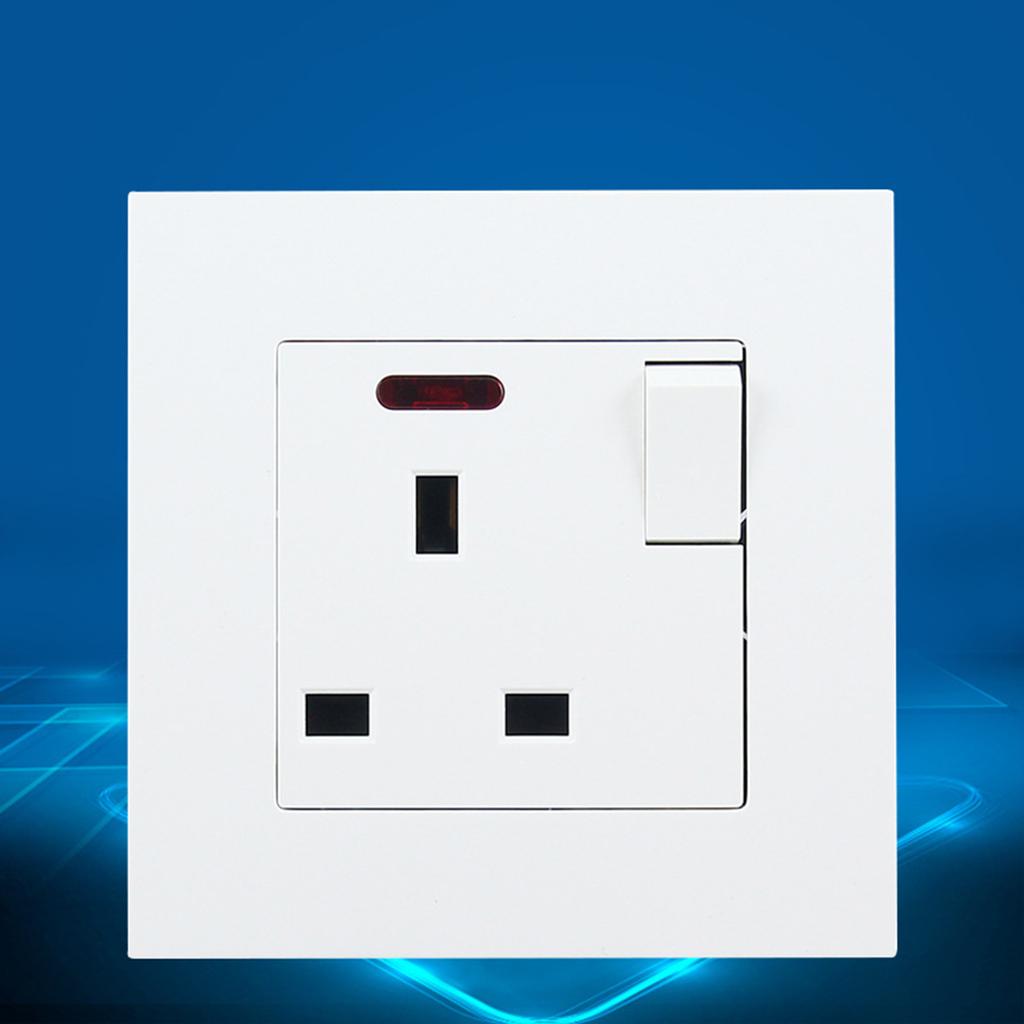 Панельная настенная силовая розетка типа 86 с выключателями света, стандартная вилка Великобритании, настенная розетка, простая установка