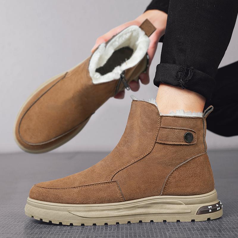 Golden Sapling Winter Snow Boots Men Fashion Platform Flats Shoes Thicken Warm Plush Ankle Botas Male Outdoor Windproof Shoes