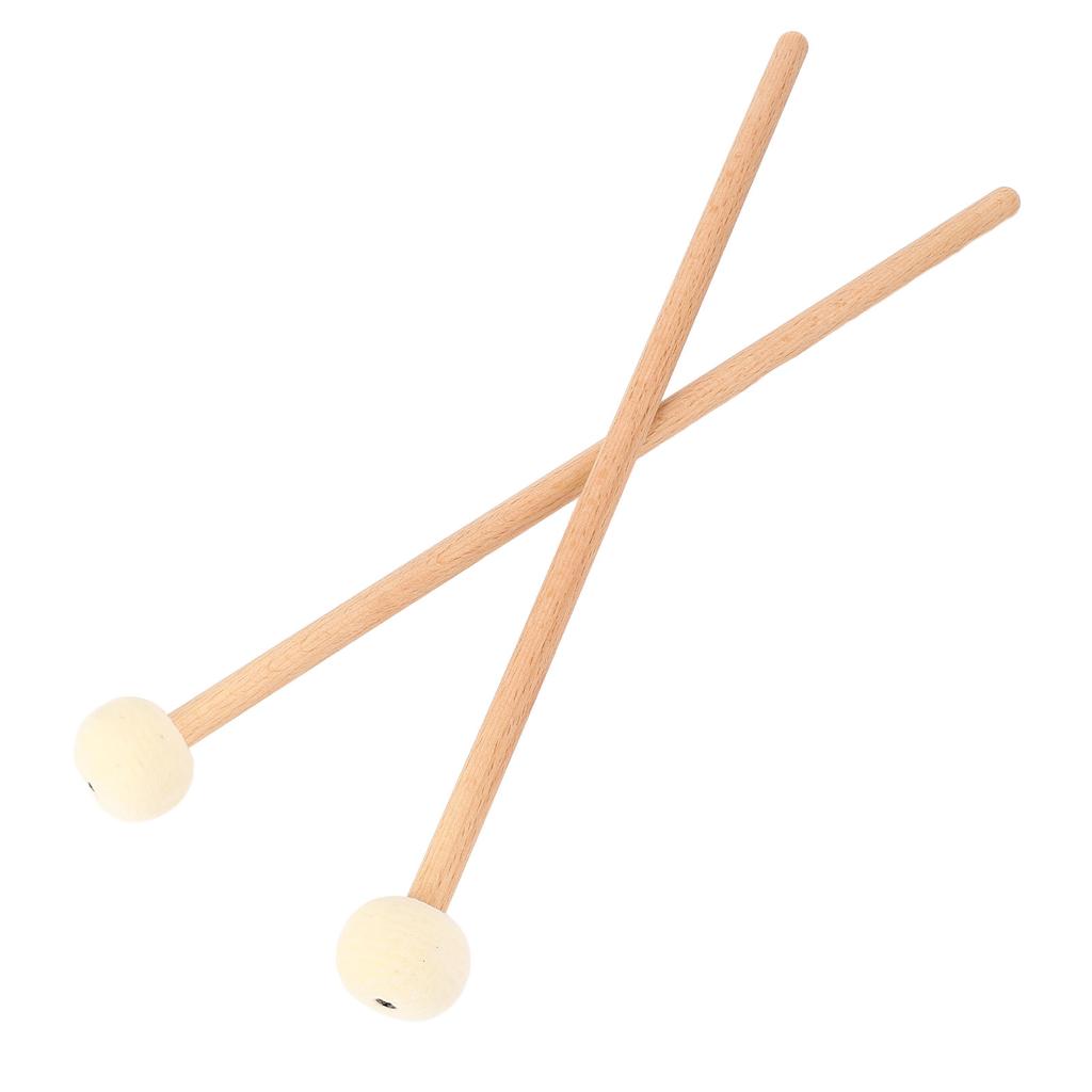 1 Pair Drum Mallet Non Slip Beech Wood Handle Wool Felt Bass Drum Mallet for Practice