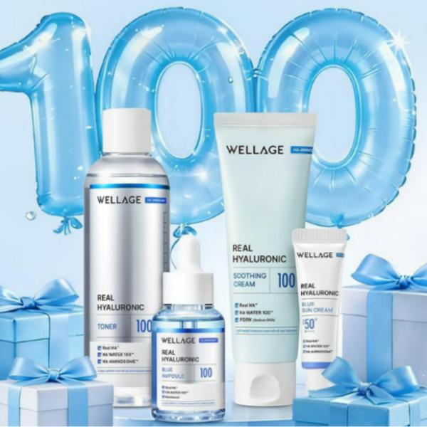 WELLAGE Real Hyaluronic Skincare Set: Toner + Ampoule + Soothing Cream