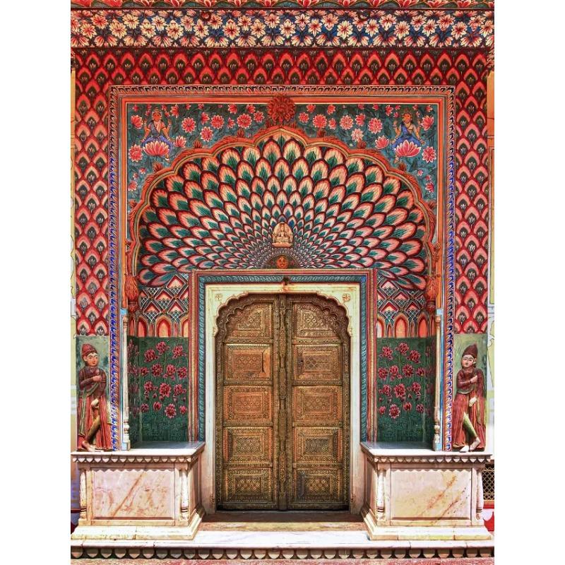 India Jaipur Lotus Gate Door Colorful Posters and Prints Canvas Printing Vintage Wall Art Picture for Living Room Home Decor