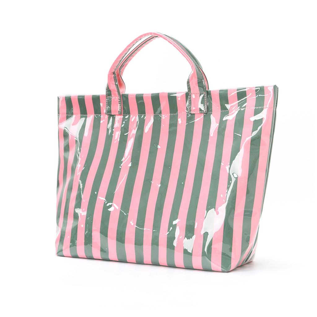 Полосатая сумка-тоут, Легкая для поездок на работу, Вместительная портативная сумка