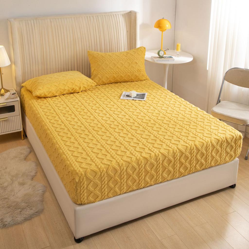 Фланелевые простыни, модные, однотонные, жаккардовые, удобные, мягкие, эластичные, утолщенные, теплые, пылезащитные, чехлы для матрасов