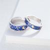 Elegant Men Women Enamel Moon Opening Finger Ring Adjustable Party Jewelry Gift