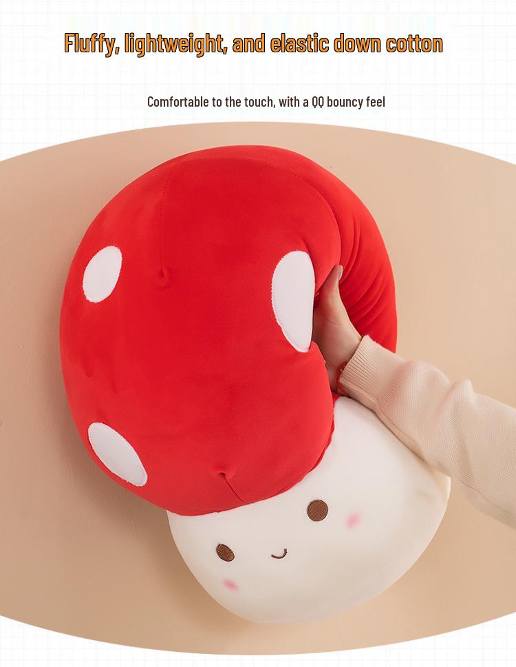 Adorable Red Mushroom Plush Toy & Pillow