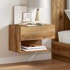 VidaXL Wall-mounted Bedside Table Artisan Oak, Floating Bedside Cabinet, Hanging Bedside Cabinet, Bedside Unit 856822