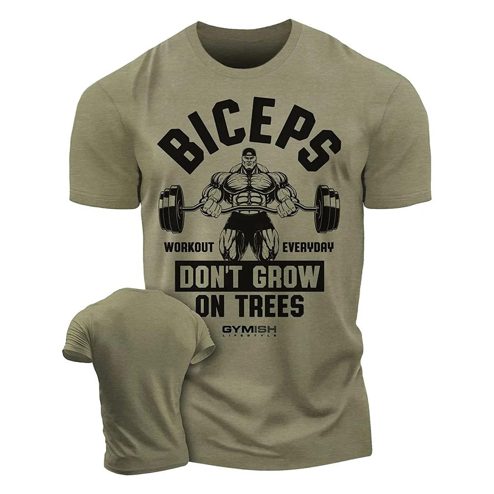 Мужская футболка оверсайз с забавным 3D-принтом для спортзала и графикой 'Сила зарабатывается, а не дается'