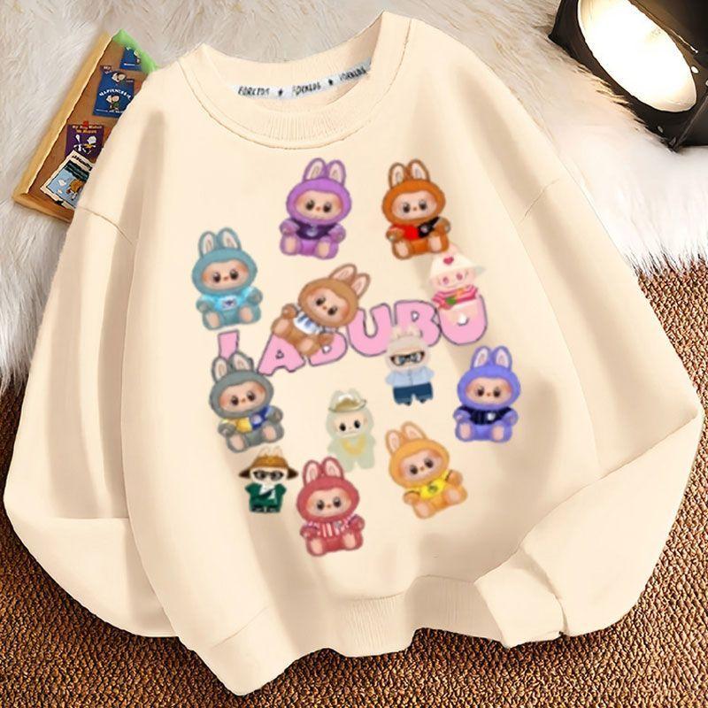 Милые толстовки с круглым вырезом для детей, модные повседневные толстовки с длинным рукавом для мальчиков и девочек на весну и осень