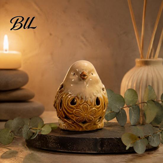 Small Bird Figurine Ceramic Hollow Figurine, Modern Statue for Desk Shelf Decorative Decor, Mini Animal Sculpture Living Room Bedroom Office