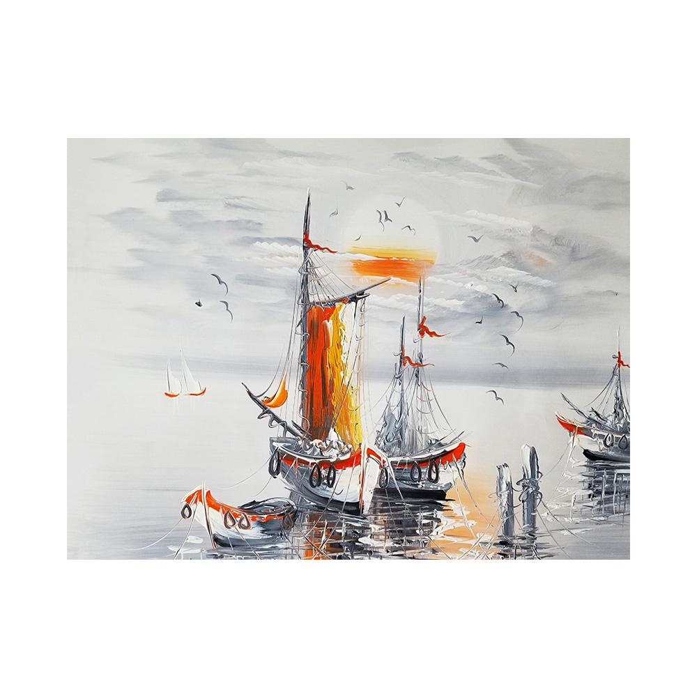 Лодки в гавани картина холст печать настенный художественный постер морской морской пейзаж красочная картина для подарка гостиная домашний декор Cuadros