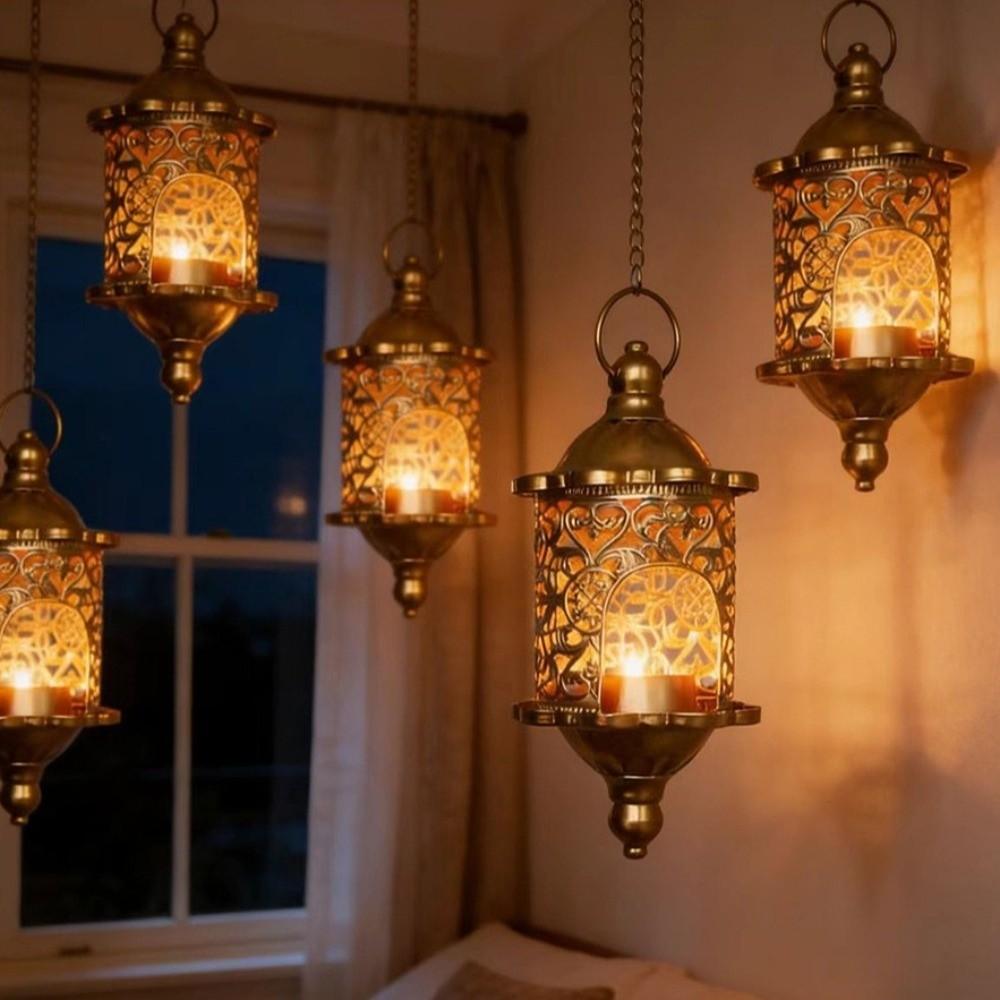 Metal Decorative Candle Holder Gold Tea Light Holder Vintage Iron Candle Holder Porch Decoration