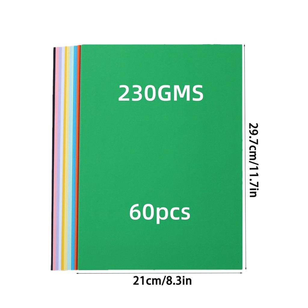 60Sheets Colored Cardstock Paper, 8.3 X 11.7inch Card Stock Colored Paper for Crafting, Christmas DIY Card Making, Scrapbooking