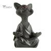 Медитирующая фигурка кошки, смоляная скульптура кошки дзен, сидящая в медитации кошка, украшение для йоги, гостиной, спальни, офиса, подарок для любителя кошек